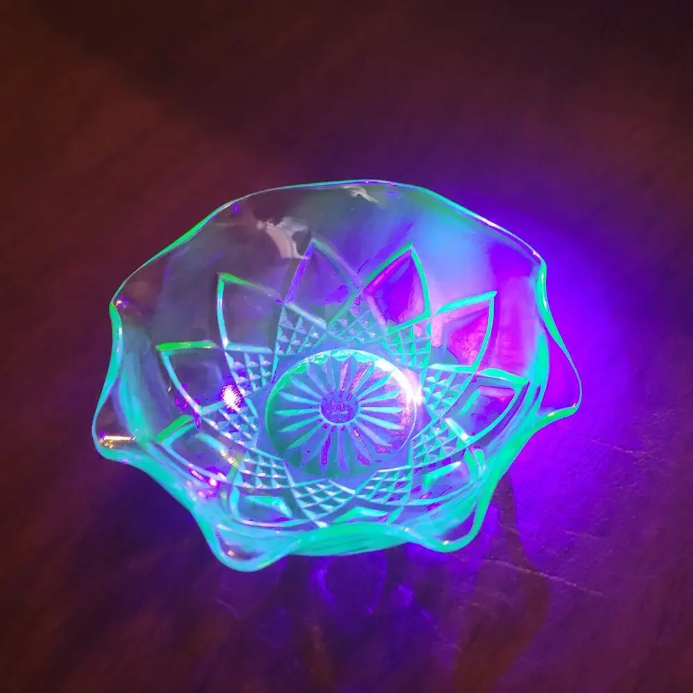 Vintage Hazel Atlas Green Uranium Glass 4.5